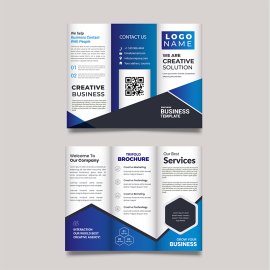 Gradient blue white trifold brochure