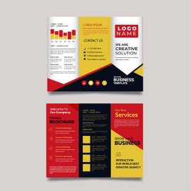 Professional multi color trifold brochure