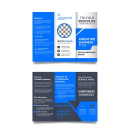 Professional blue black abstract design flyer design