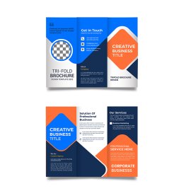 Abstract blue creative orange flyer