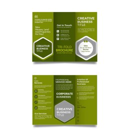 Olive color creative geometric design flyer brochure