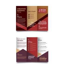 Professional brown trifold leaflet brochure