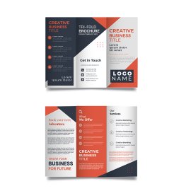 Creative trifold geometric style vector template