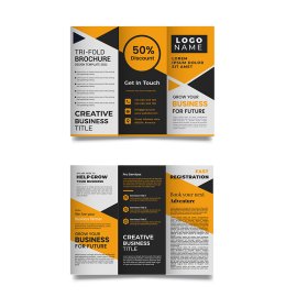 Black professional trifold business brochure