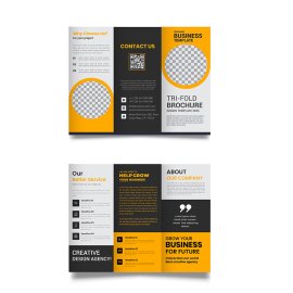 Corporate trifold brochure with image