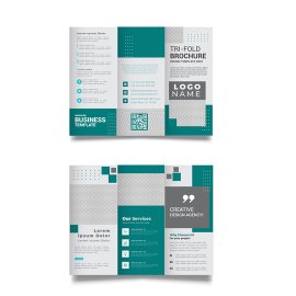Green creative trifold brochure vector design