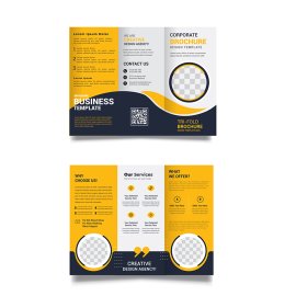 Abstract yellow color corporate brochure vector