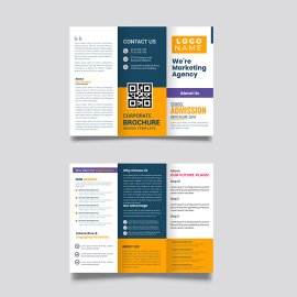 Professional informational vector tri fold brochure