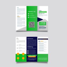 Creative green company trifold brochure  vector