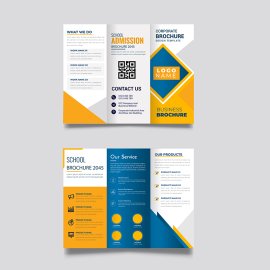 Creative Blue trifold brochure vector