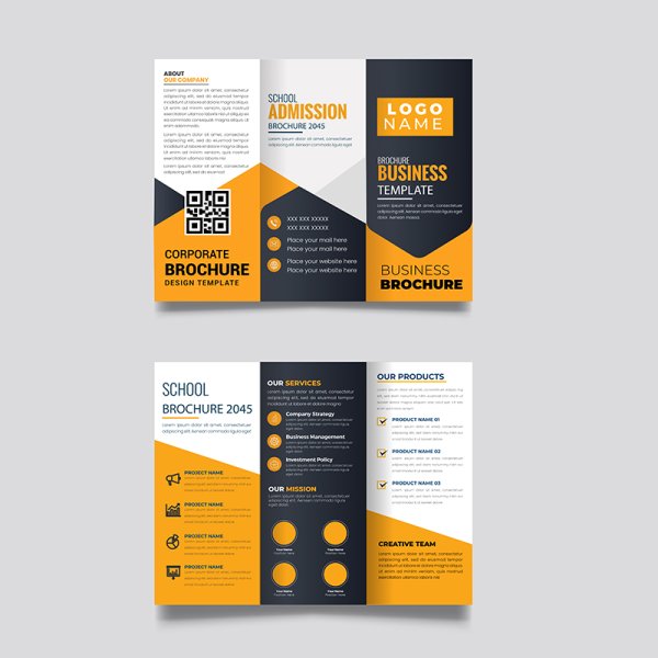 Creative informational trifold brochure vector - freepng