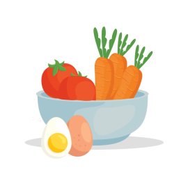 Vector healthy food in hand symbol cartoon illustration png