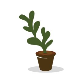 Vector realistic green seedling grows in soil in ceramic pot png
