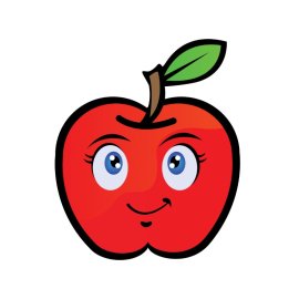 Apple cute cartoon with expressions red color