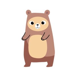 Bear png cute bear cartoon flat design vector