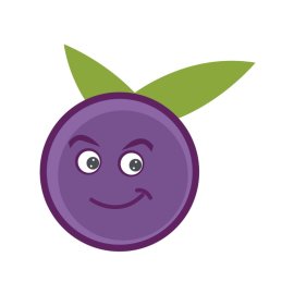 Cartoon acai png happy face purple color