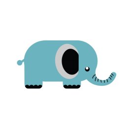 Cartoon elephant png blue animal vector