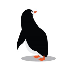 Cartoon penguin png looking back vector design