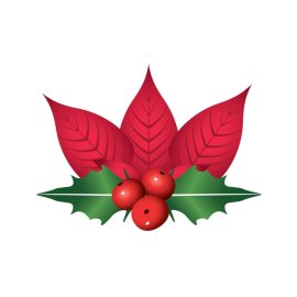 Christmas garland of tree branches berries realistic looking