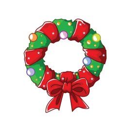 Christmas wreath and bow png vector