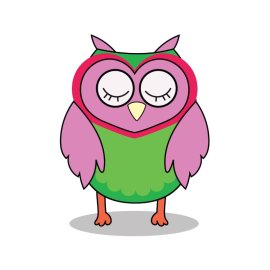 Colorful owl png cartoon sleeping vector