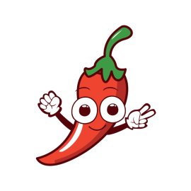 Cute Red chilli cartoon mascot png