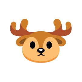 Cute deer png vector animal head
