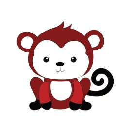 Cute monkey cartoon animal vector
