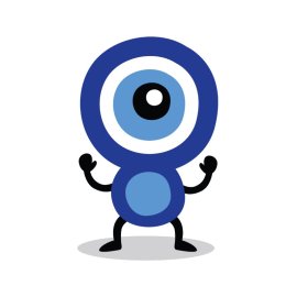 Cute monster png blue color cartoon vector design