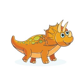 Cute orange dinosaur vector png mascot