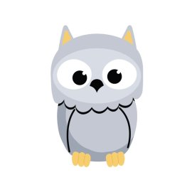 Cute owl png cartoon bird vector