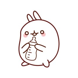 Cute rabbit feeding bottle png cartoon