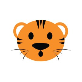 Cute tiger png round shape tiger animal vector