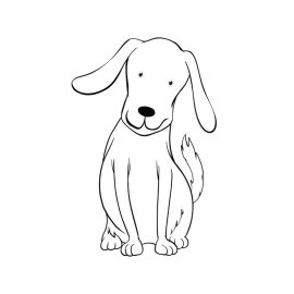 Dog outline png cartoon dog vector outline