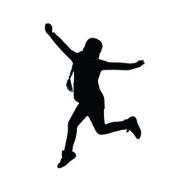 Girl dancing png black silhouette vector