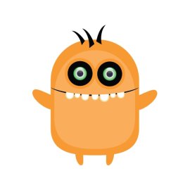 Monster png orange color cute vector