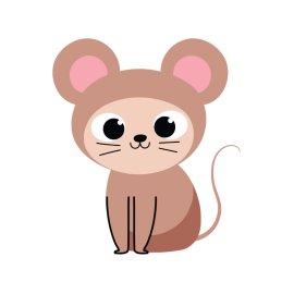 Mouse png cute mouse cartoon vector flat design