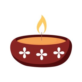 Oil lamp png clay for Diwali posters and cards