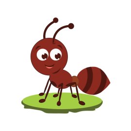 Vector png cartoon drawing of an ant