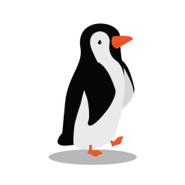 Walking penguin png cute simple illustration
