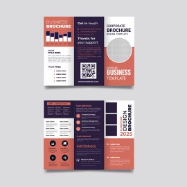 Simple minimalist trifold brochure vector
