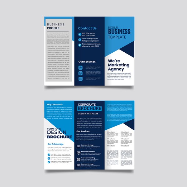 Free vector abstract trifold brochure template concept - freepng