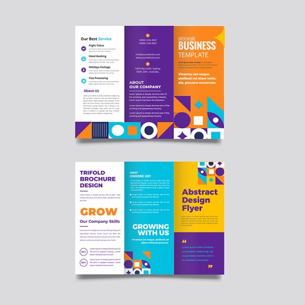 Free vector gradient mosaic trifold brochure template - freepng