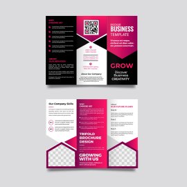 Free vector flat abstract trifold brochure