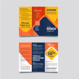 Free vector business trifold brochure template