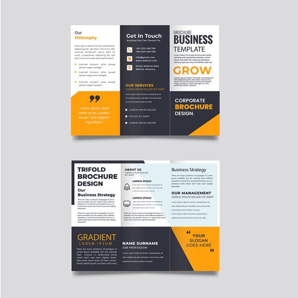 Free vector abstract yellow business leaflet - freepng