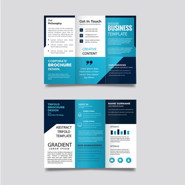 Free vector abstract trifold brochure template concept - freepng