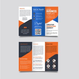 Free vector business trifold brochure template