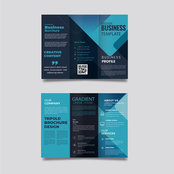 Free vector gradient abstract trifold brochure template - Free Png Images