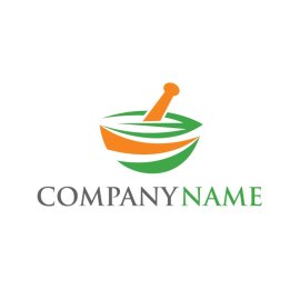 Health logo design green orange organic medicine logo vector